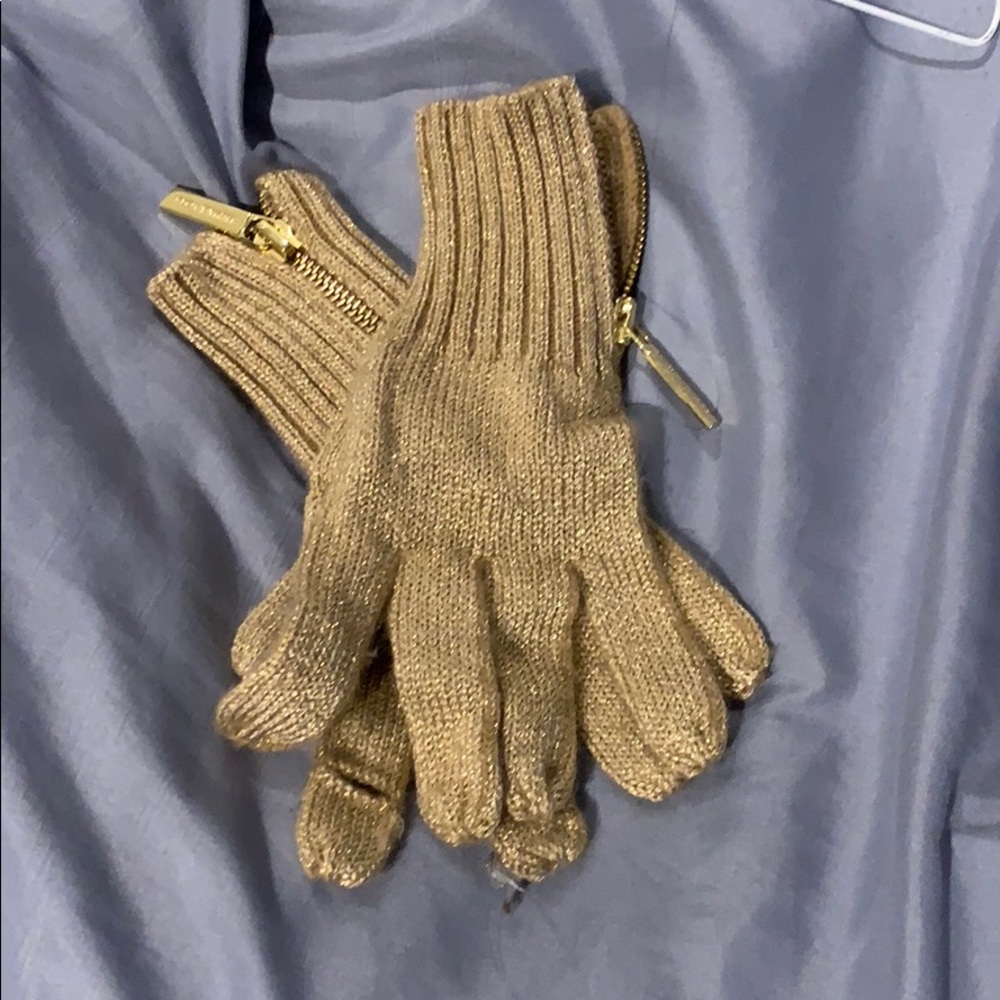 Michael Kors gold sparkle gloves